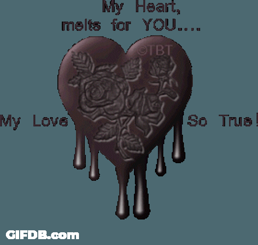 Black Heart I'm Melting For You Design GIF