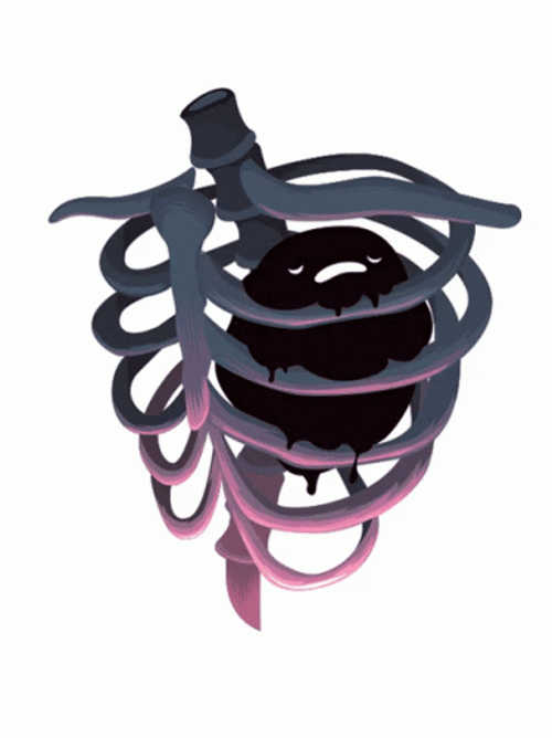 Black Heart Inside Rib Cage GIF