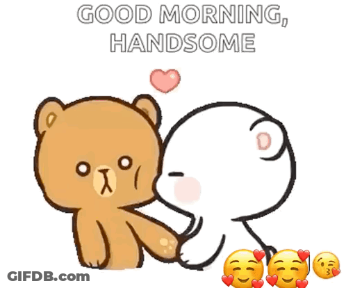 Black Heart Saying Good Morning Handsome GIF