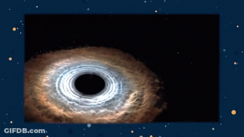 Black Hole In Space With Blue Background GIF
