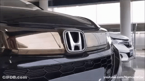 Black Honda Parked Next To White Car GIF