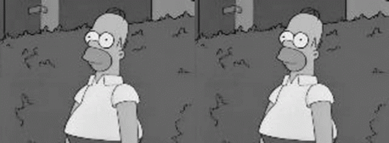 Black In White Homer Disappearing GIF