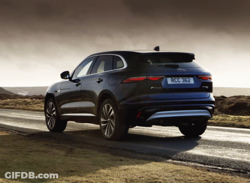 Black Jaguar Car License Plate RCC362 GIF