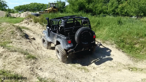 Black Jeep With License Plate SDC GIF
