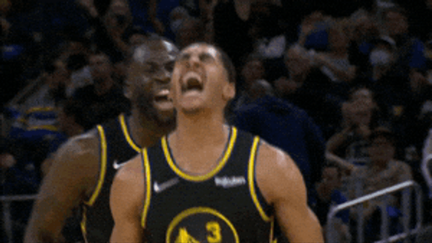 Black Jersey Jordan Poole Victory Silent Scream GIF