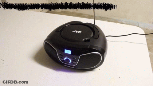 Black JVC Radio On Table GIF