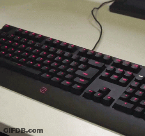 Black Keyboard With Letter R On Bottom Right GIF