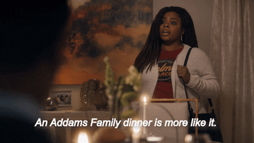 Black Lady Liked Dinner On Addams Family Thanksgiving GIF