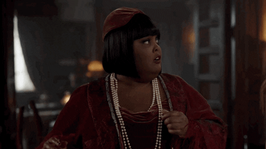 Black Lady Stupefied Clutch Pearls GIF