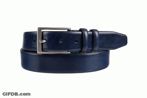 Black Leather Belt With Silver Buckle GIF