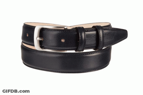 Black Leather Belt With Silver Buckle GIF