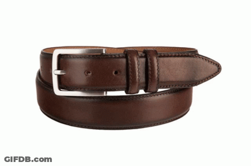 Black Leather Belt With Silver Buckle GIF
