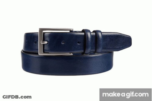 Black Leather Belt With Silver Buckle GIF