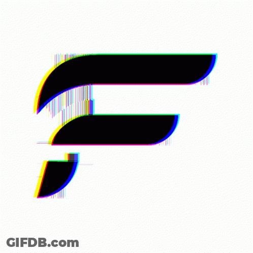 Black Letter F With Rainbow Border GIF
