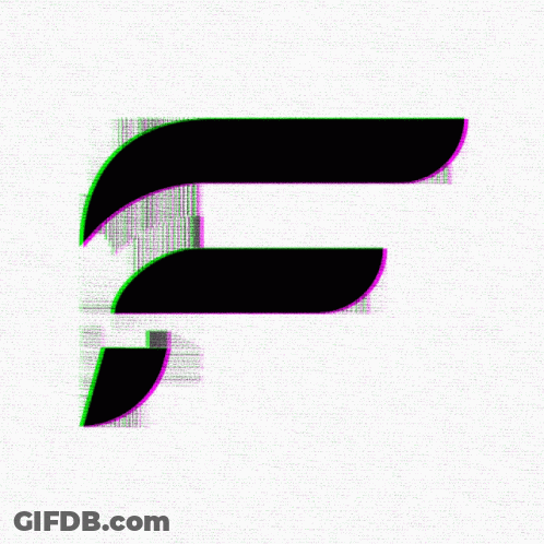 Black Letter F With Red And Blue Accents GIF