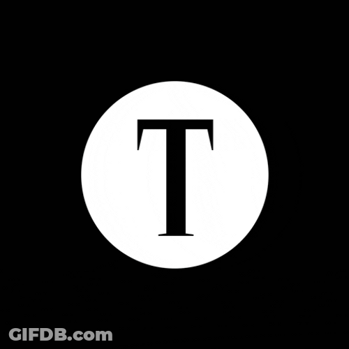 Black Letter T Inside White Circle GIF