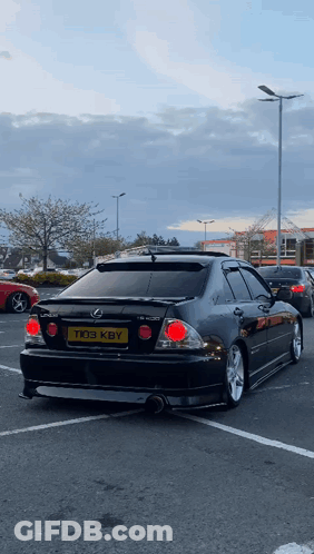 Black Lexus With License Plate TK03 KBY GIF