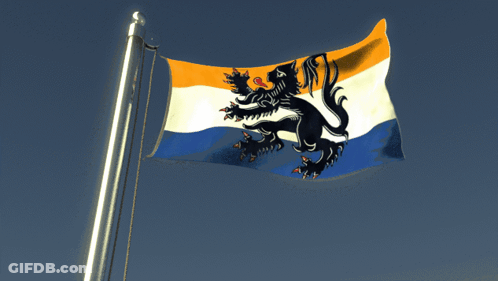 Black Lion Flag Flying GIF