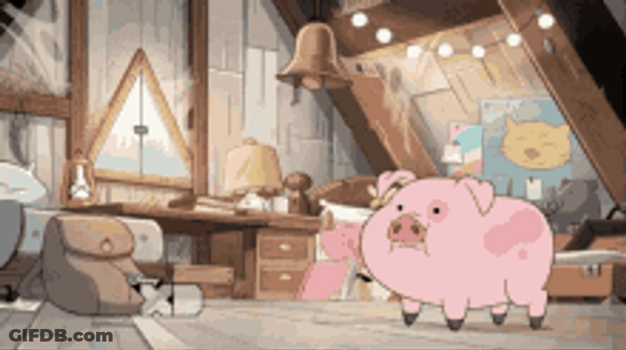 Black Man And Pig Comfort Hug Animation GIF