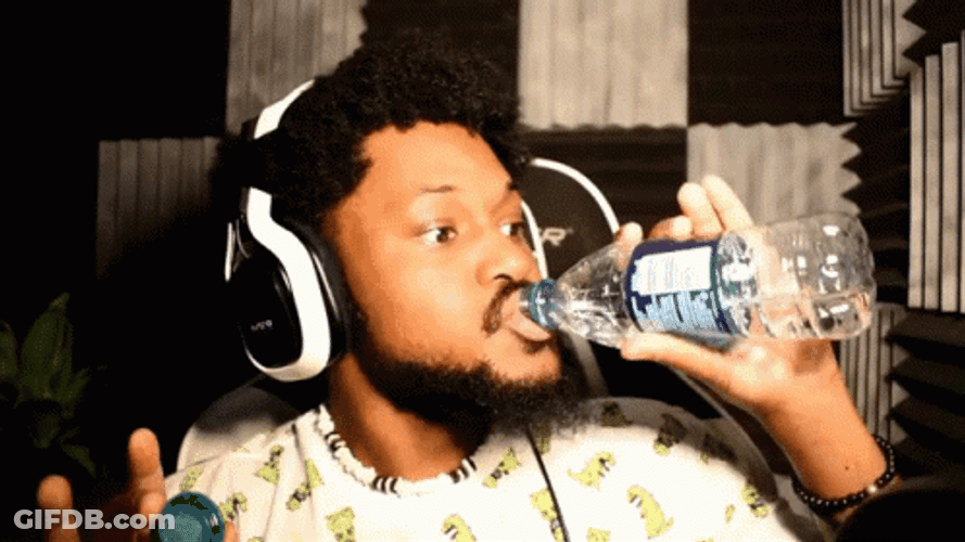 Black Man Drinking Water Happily GIF