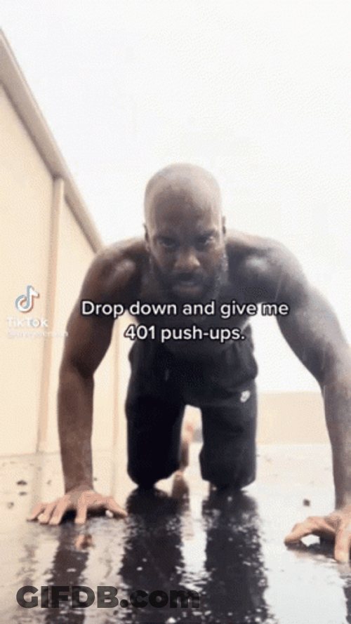 Black Man Rain Push Up GIF