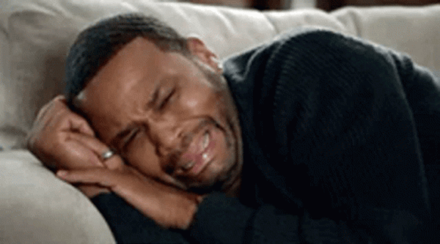 Black Man Sad Crying On The Sofa GIF