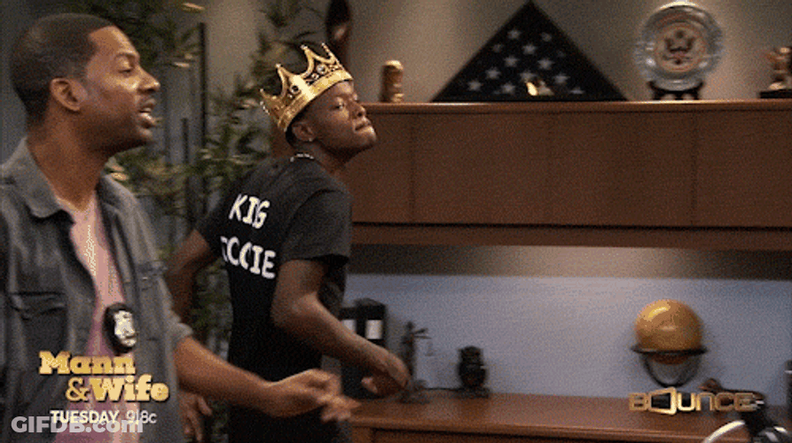 Black Man Wearing King Crown GIF