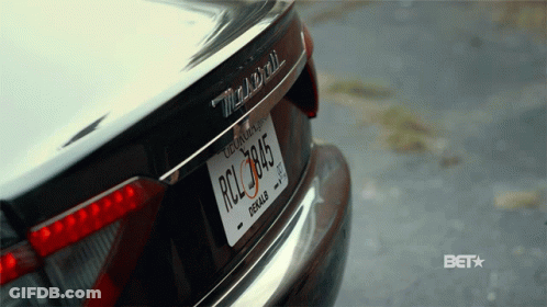 Black Maserati With License Plate RCL70445 GIF