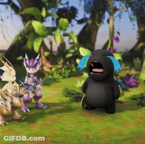 Black Monster With Blue Tear GIF
