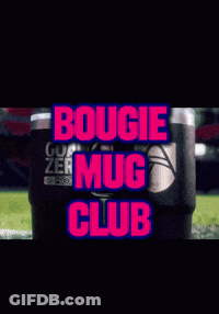Black Mug Saying Bougie Mug Club GIF