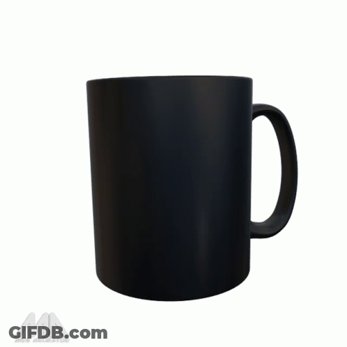 Black Mug With Bride And Groom GIF