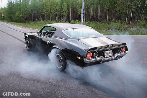 Black Muscle Car GTSDR License Plate GIF