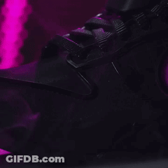 Black Nike Shoe With Purple Swoosh GIF