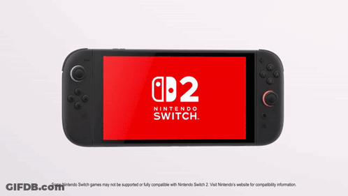 Black Nintendo Switch With Red Screen Nintendo Switch 2 Logo GIF