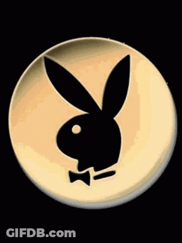 Black Playboy Bunny On Yellow Circle GIF