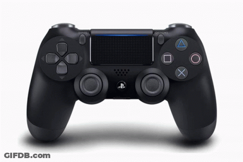 Black Playstation Controller With Blue Light GIF