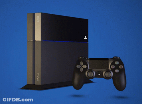 Black PlayStation With Blue Light GIF