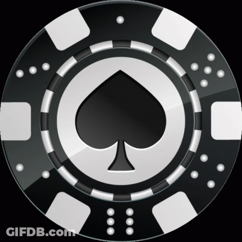 Black Poker Chip With Spade GIF