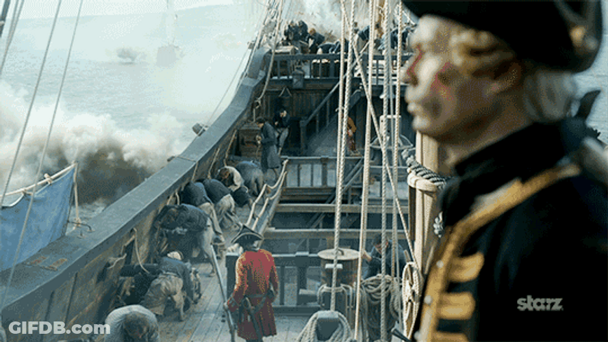 Black Sails Blow Up Explosion Scene GIF
