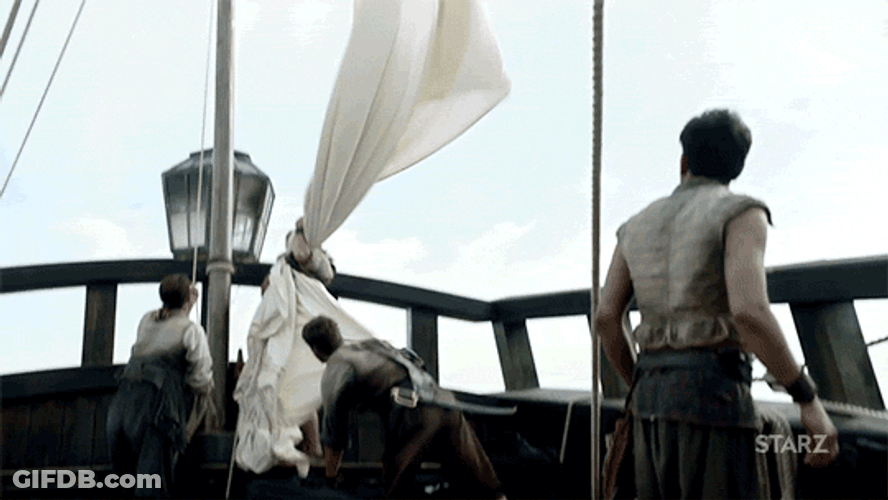Black Sails Pirate Watching The White Flag GIF