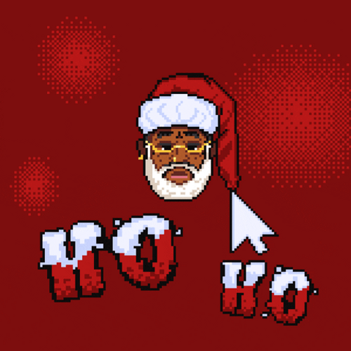 Black Santa Ho Ho Greeting Card GIF