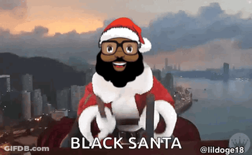 Black Santa With Beard GIF