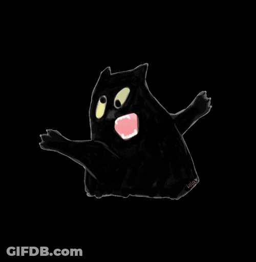 Black Screaming Cat Meme GIF