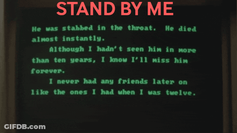 Black Screen Saying Stand By Me In Red GIF