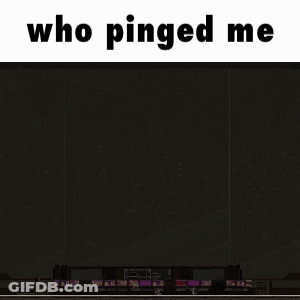 Black Screen Saying Who Pinged Me GIF