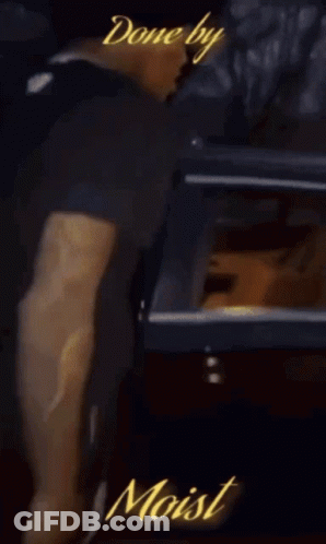 Black Shirt Man Oven Text Done By Moist GIF