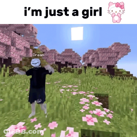 Black Shirt Man Pink Flowers I'm Just A Girl GIF