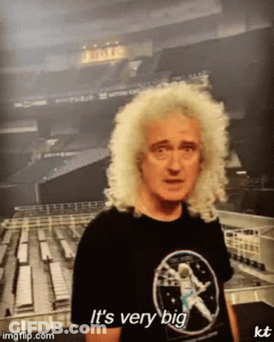 Black Shirt Man Saying It's Very Big Stadium GIF