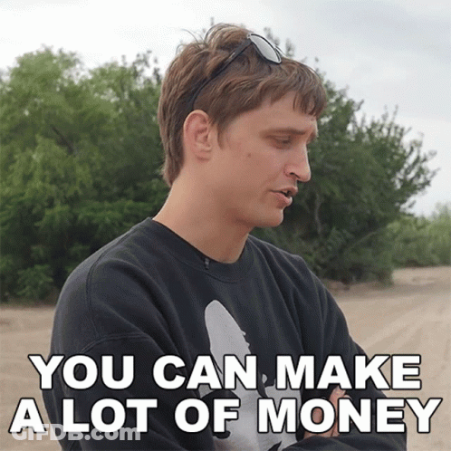 Black Shirt Man You Can Make Lots Money GIF