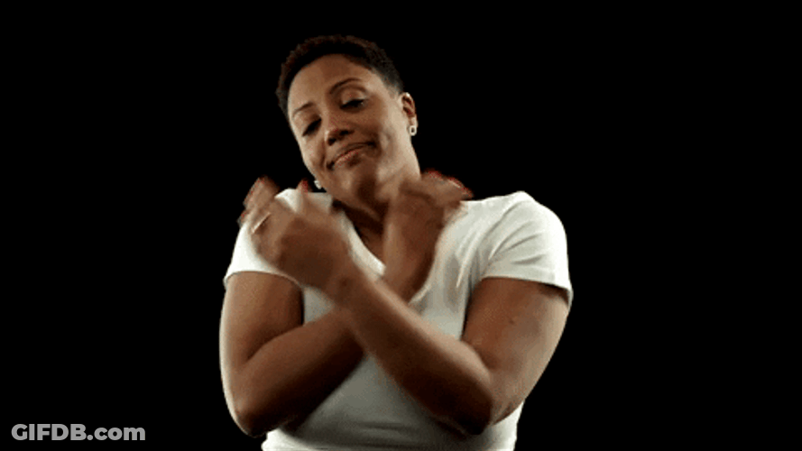 Black Short Hair Woman Feeling Self Caress GIF